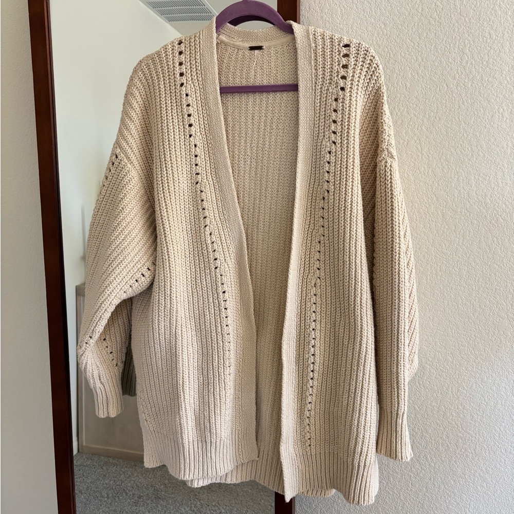Free People Nightingale Cardi Cream - Size Small